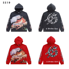 Godspeed Los Angeles Hollywood Wildfire Print Cotton Hooded Sweatshirt-4572