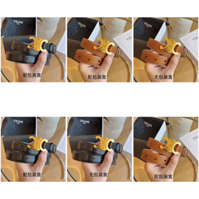 Celine with a gold buckle leather belt-4720